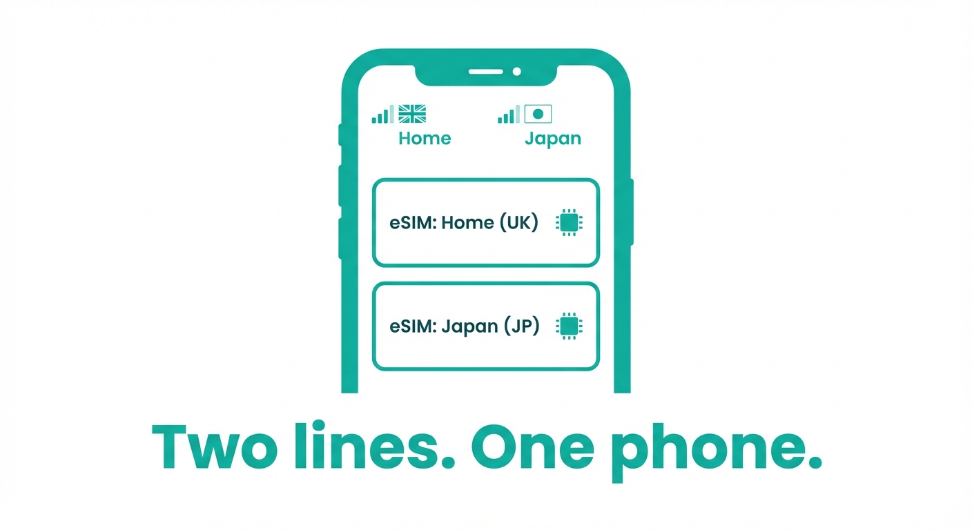 Dual SIM setup — eSIM and physical SIM