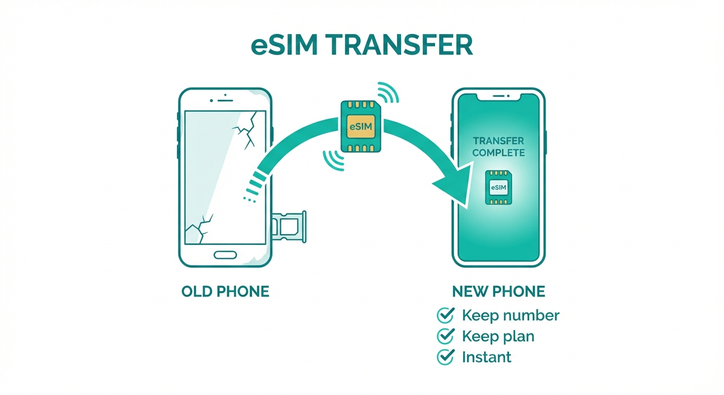 Transfer eSIM to new phone