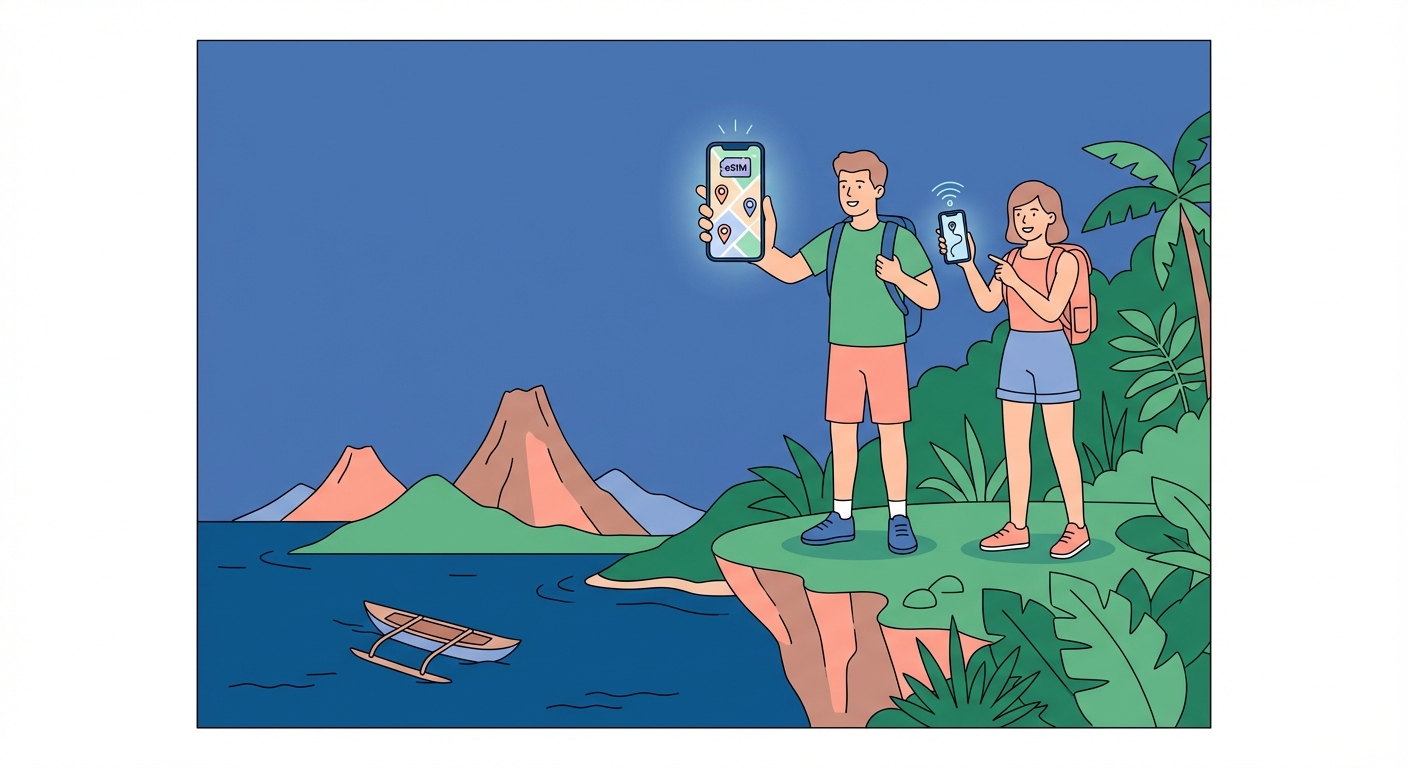 Pacific eSIM travel illustration