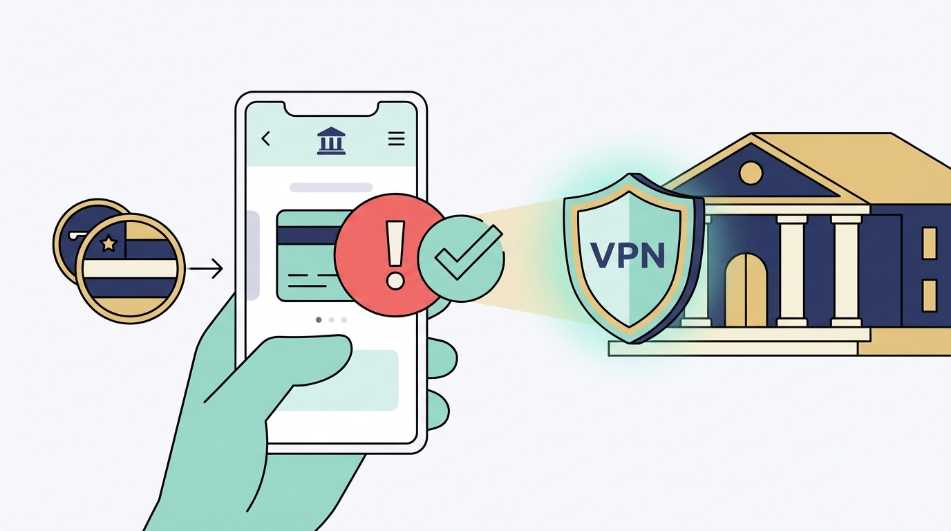 VPN for banking abroad illustration