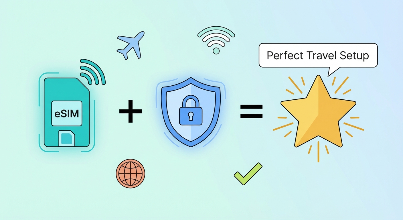 eSIM plus VPN equals perfect travel setup