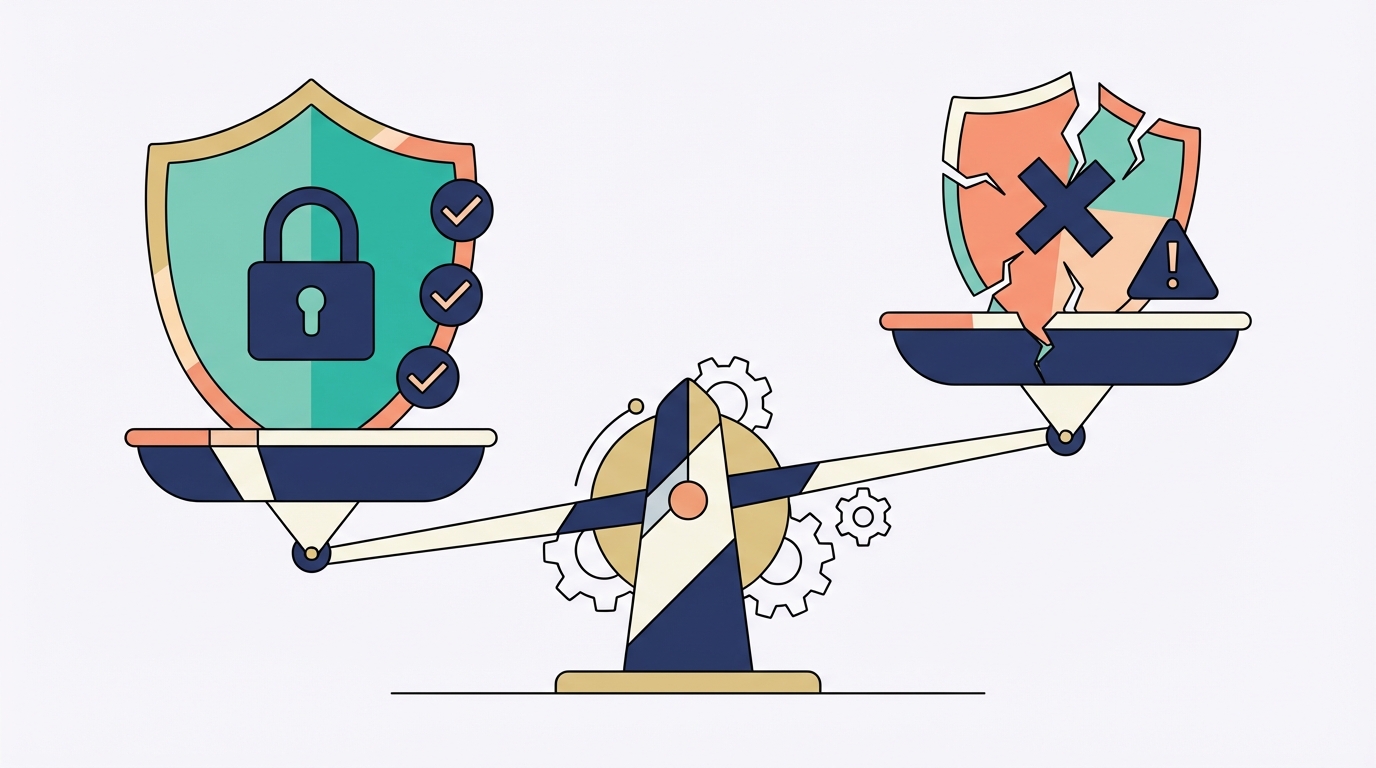 Free vs paid VPN balance scale