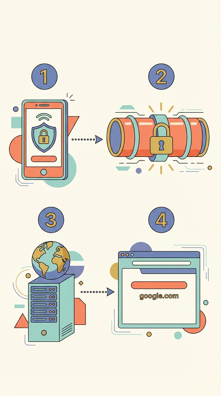 How a VPN works illustration