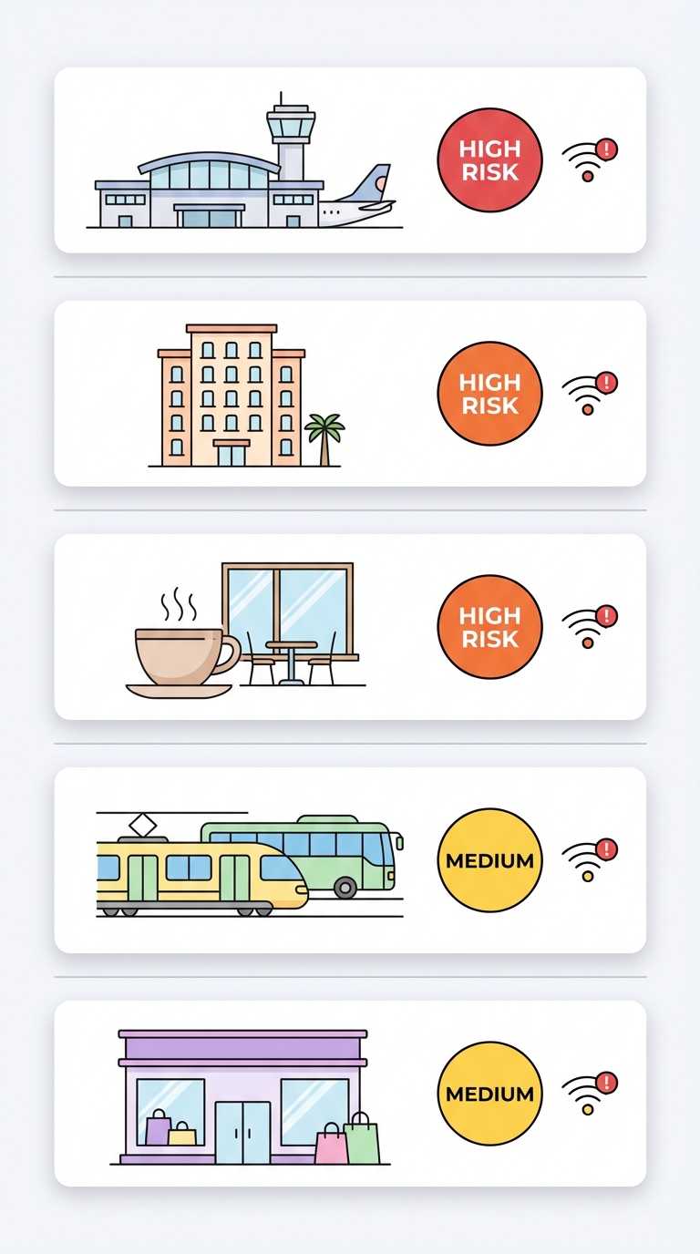 Riskiest Wi-Fi locations for travellers
